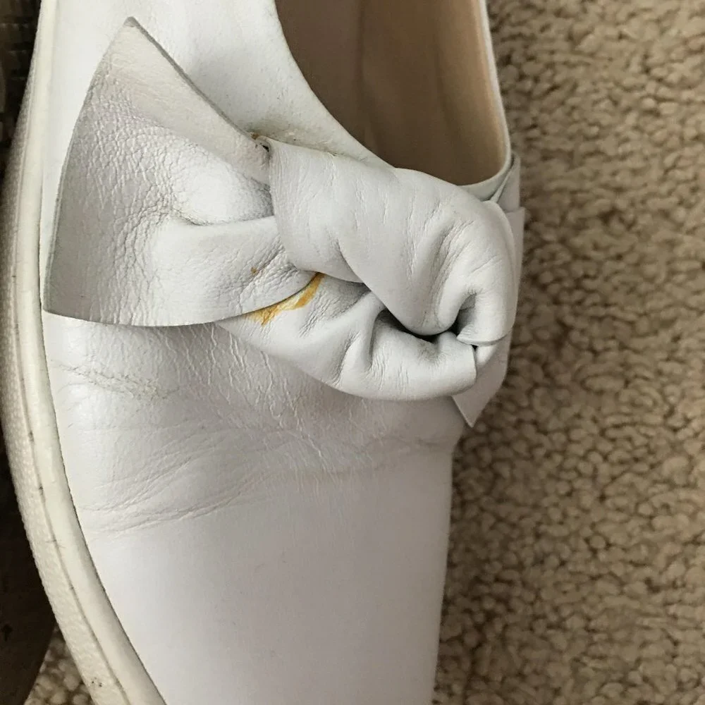 Zara women leather mule plimsolls with bow size 8 ref: 1751/101